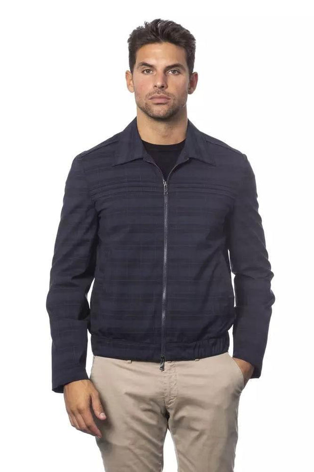Verri Blue Wool Men Bomber Jacket - Hilstor