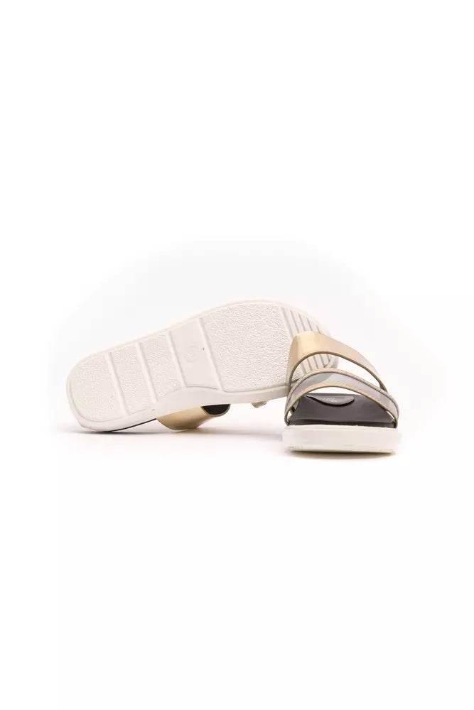 Péché Originel Gold Polyethylene Women Sandal - Hilstor