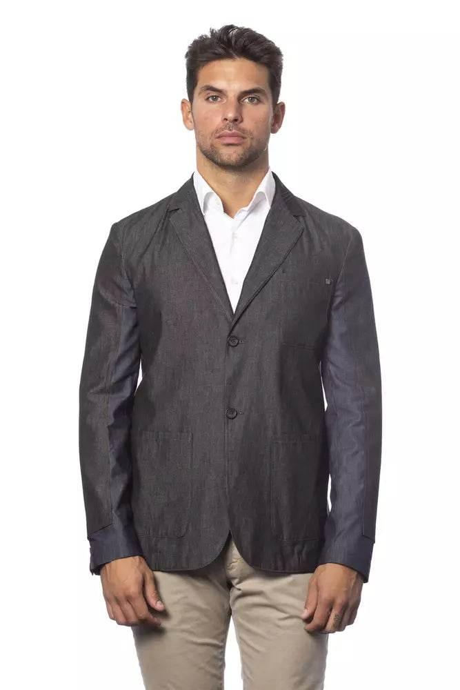 Verri Gray Cotton Men Blazer - Hilstor