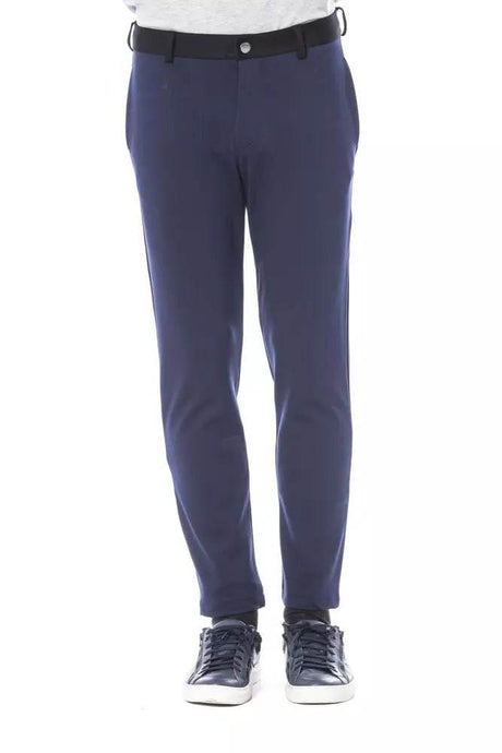 Verri Blue Viscose Men Pant - Hilstor