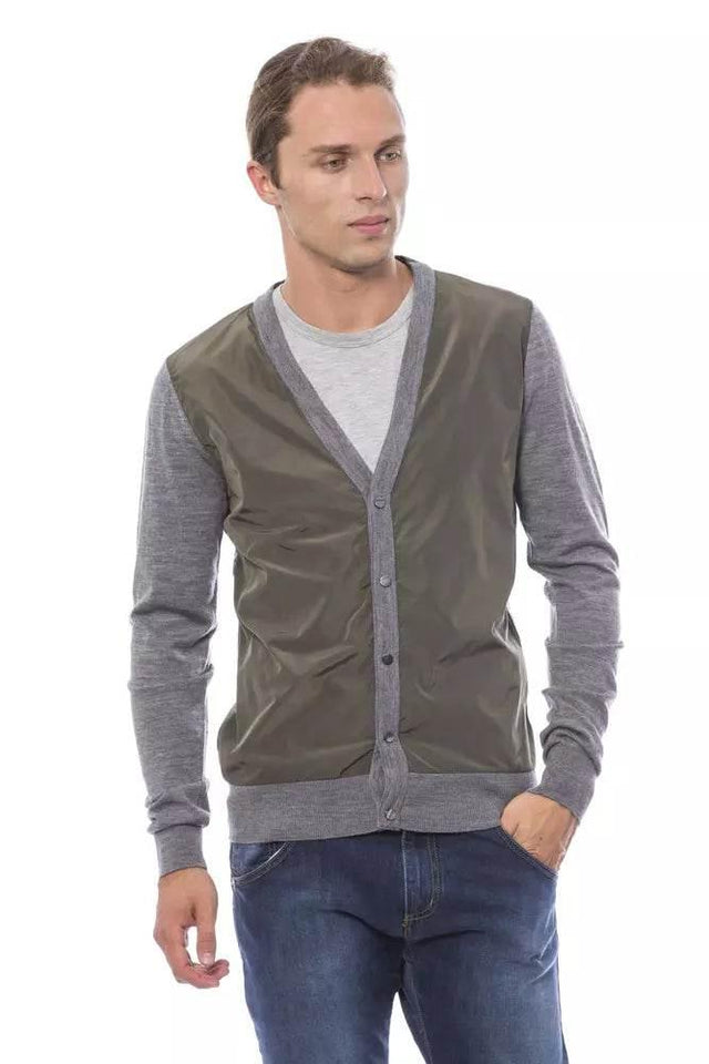 Verri Gray Wool Men Cardigan - Hilstor