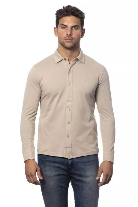 Verri Beige Cotton Men Shirt - Hilstor