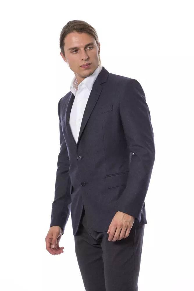 Verri Elegant Blue Wool Single-Breasted Blazer - Hilstor
