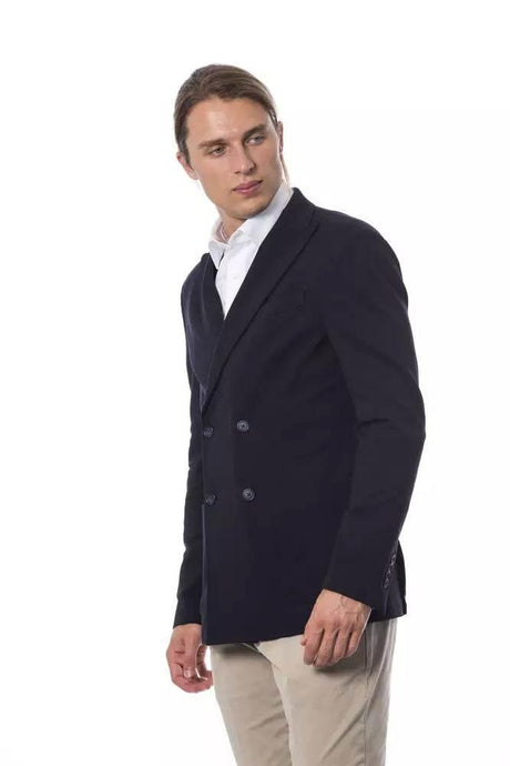 Verri Blue Viscose Men Blazer - Hilstor