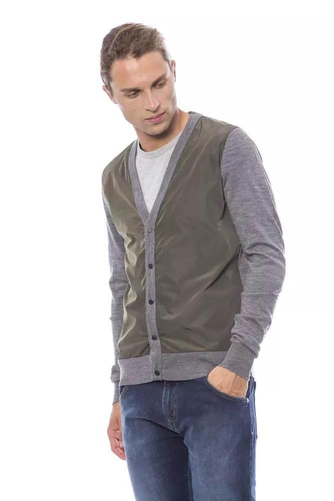 Verri Gray Wool Men Cardigan - Hilstor