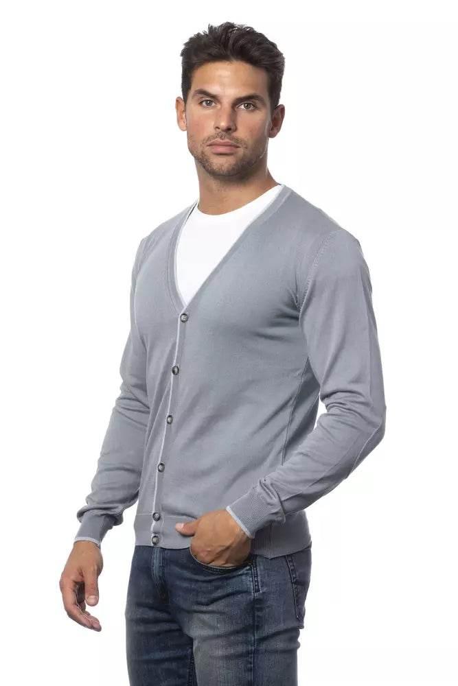 Verri Gray Cotton Men Cardigan - Hilstor