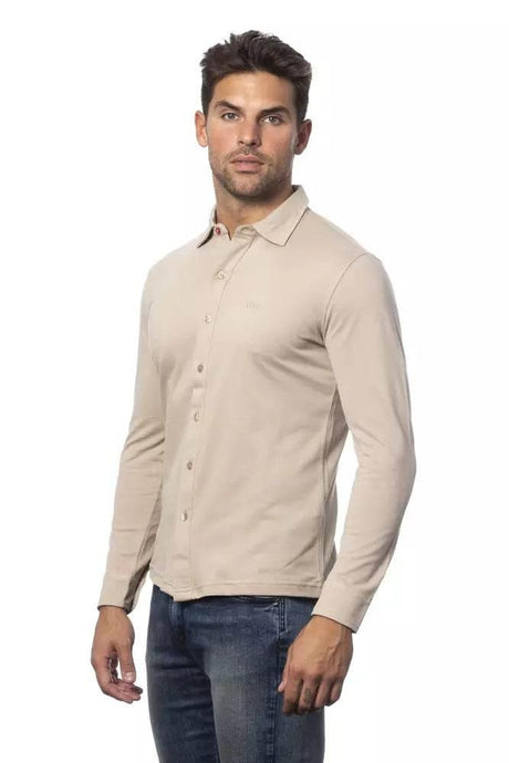 Verri Beige Cotton Men Shirt - Hilstor