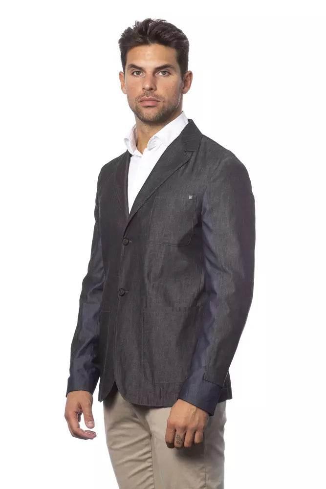 Verri Gray Cotton Men Blazer - Hilstor
