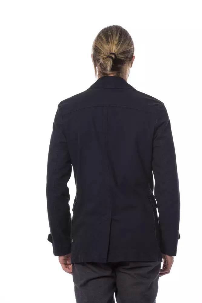Verri Blue Cotton Men Blazer - Hilstor