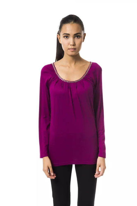 BYBLOS Purple Viscose Women Top - Hilstor