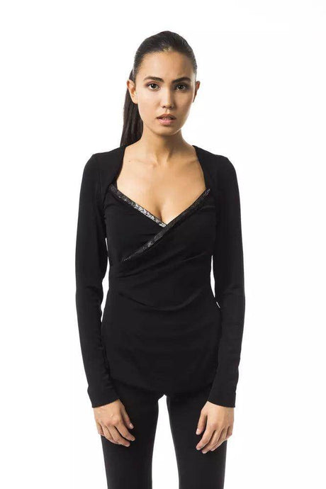 BYBLOS Black Viscose Women Top - Hilstor