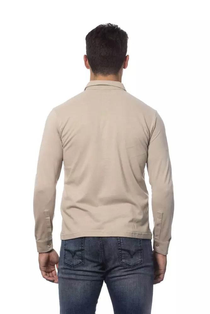 Verri Beige Cotton Men Shirt - Hilstor