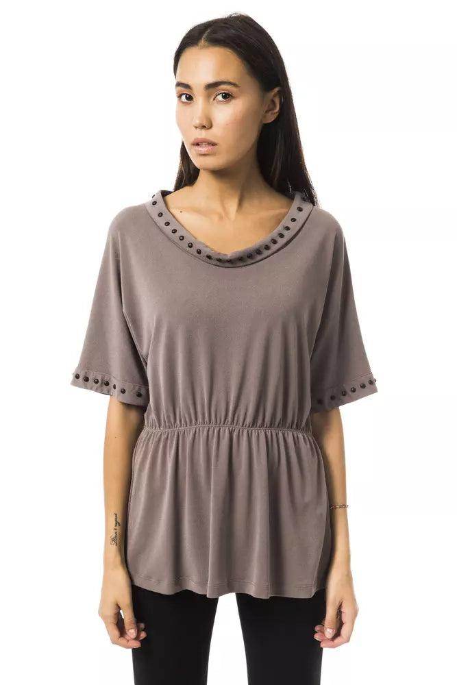 BYBLOS Gray Polyester Women T-Shirt - Hilstor
