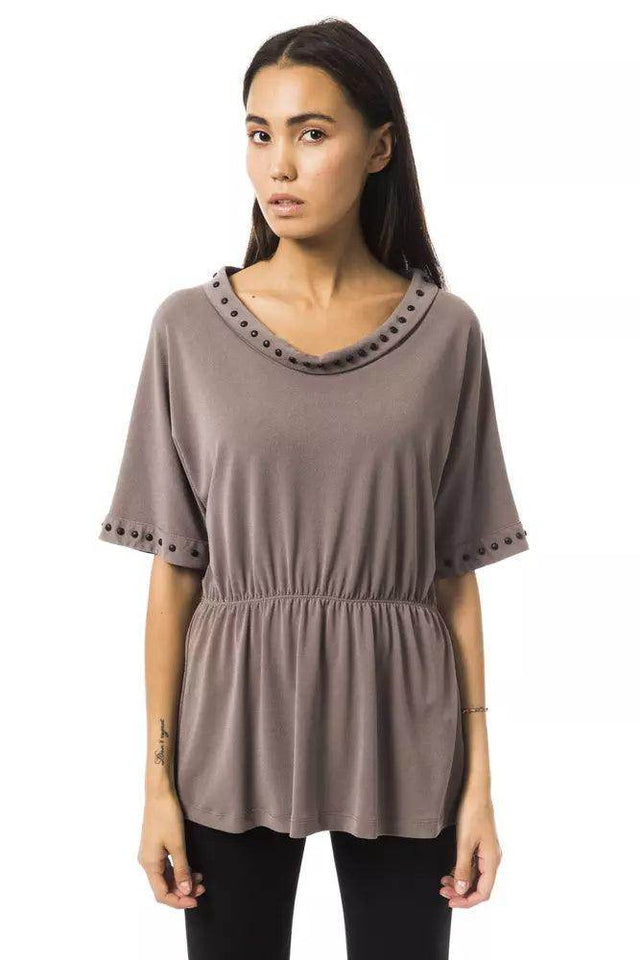 BYBLOS Gray Polyester Women T-Shirt - Hilstor