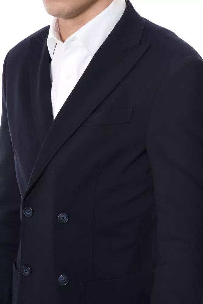 Verri Blue Viscose Men Blazer - Hilstor