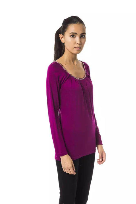 BYBLOS Purple Viscose Women Top - Hilstor