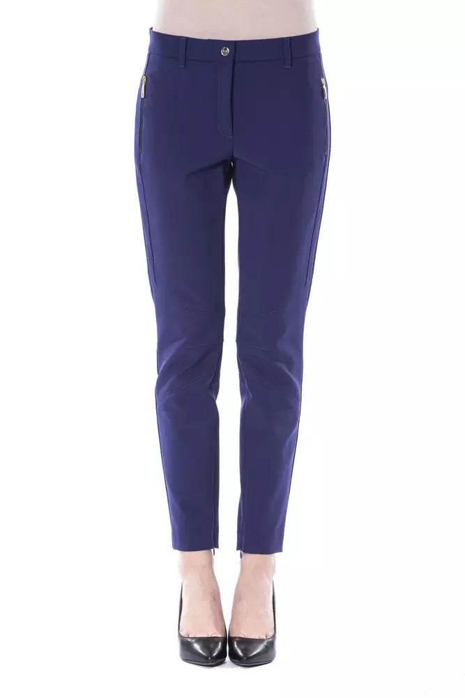 BYBLOS Blue Polyester Women's Slim Fit Pant - Hilstor