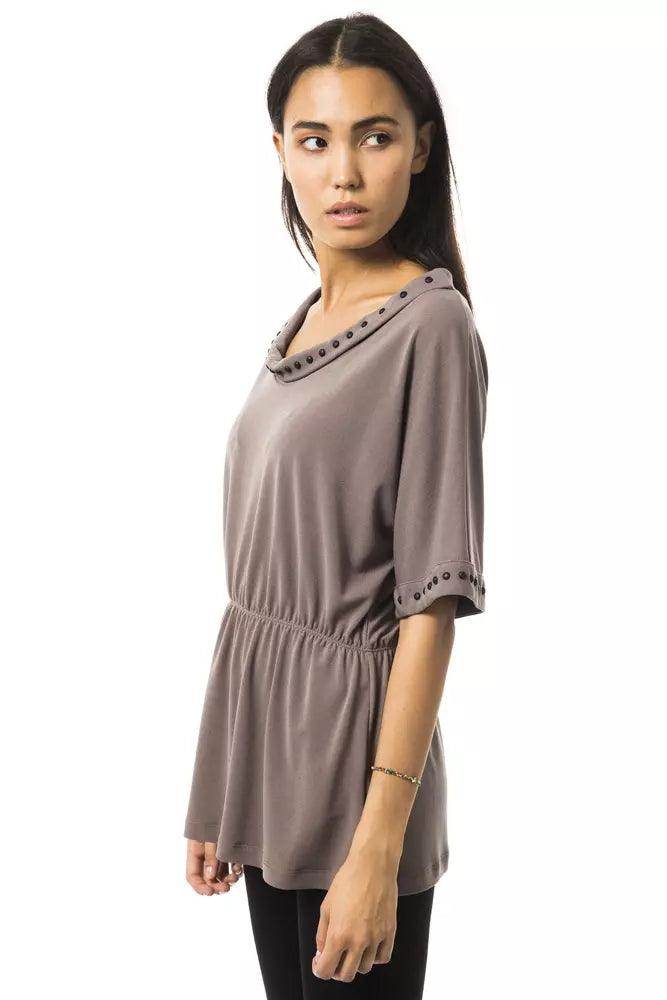 BYBLOS Gray Polyester Women T-Shirt - Hilstor