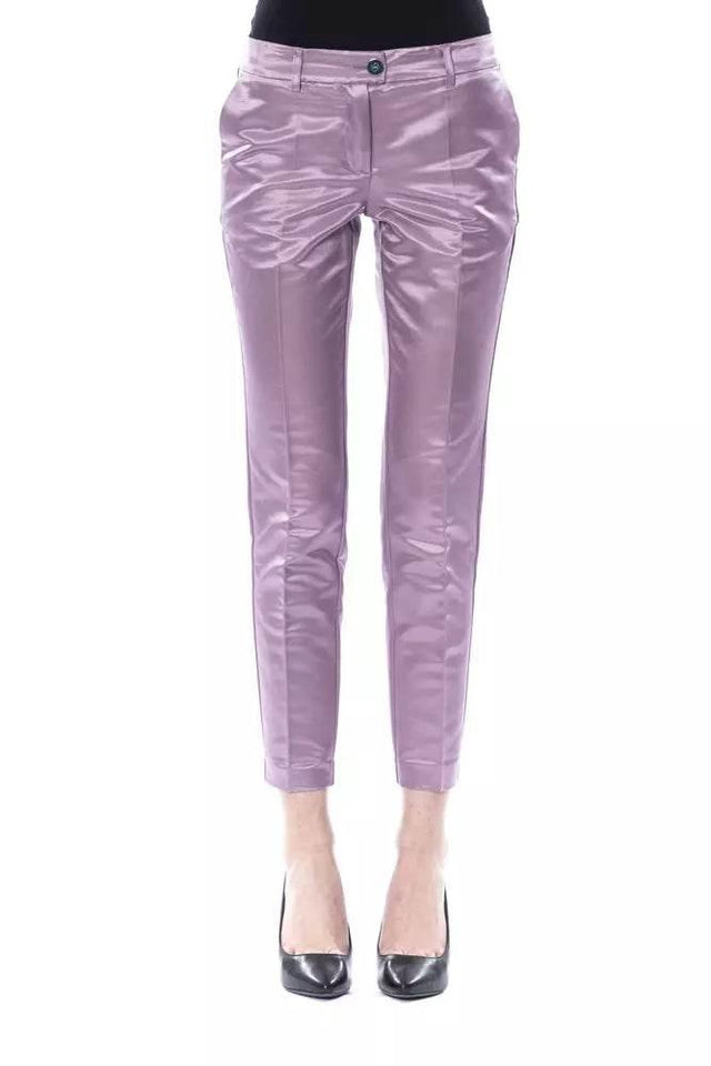 BYBLOS Purple Cotton Women's Pant - Hilstor