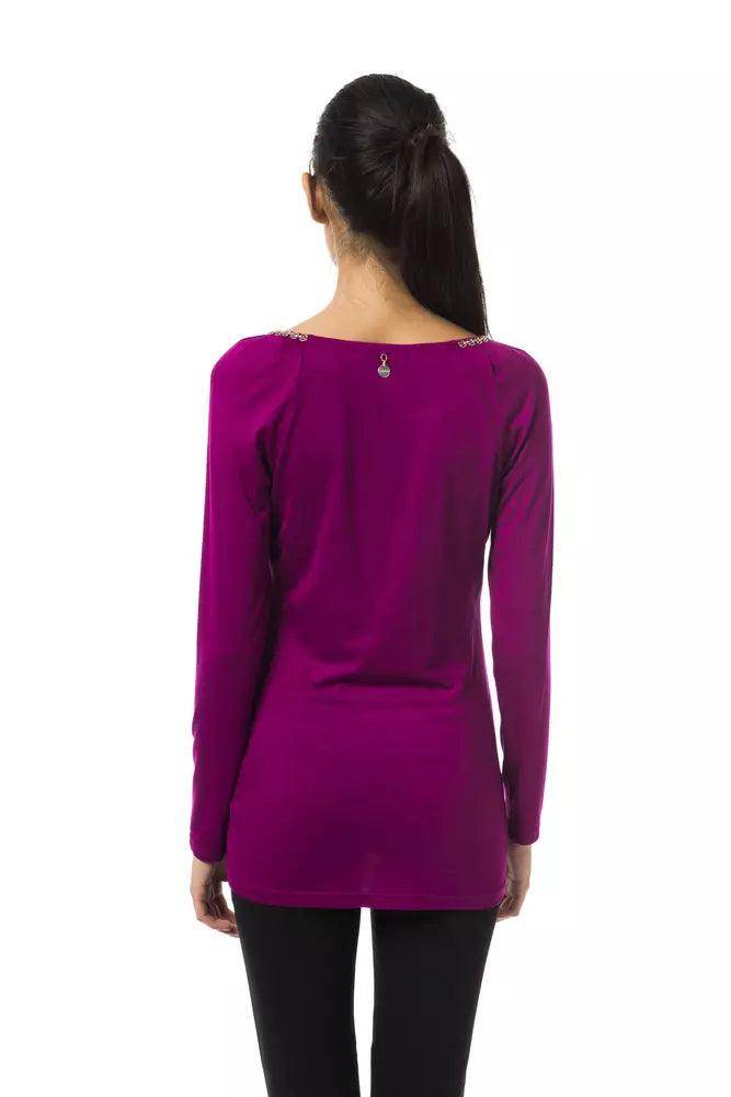 BYBLOS Purple Viscose Women Top - Hilstor
