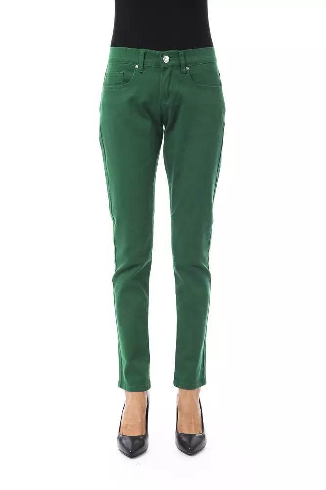 BYBLOS Green Cotton Women Pants - Hilstor