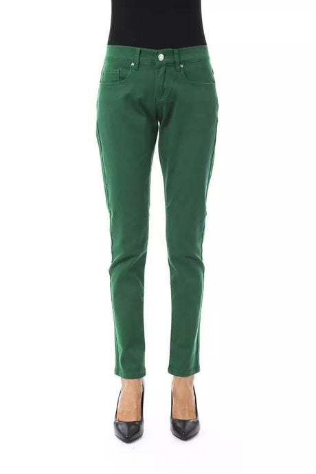 BYBLOS Green Cotton Women Pants - Hilstor
