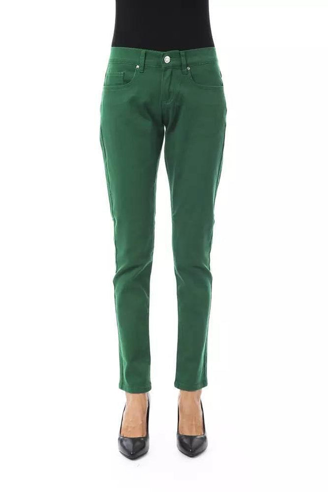 BYBLOS Green Cotton Women Pants - Hilstor