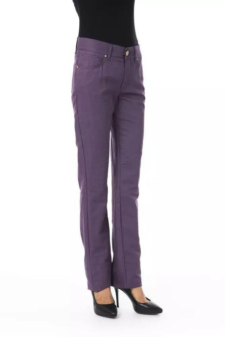 BYBLOS Purple Cotton Women's Pants - Hilstor