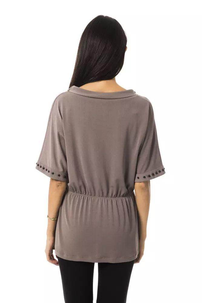 BYBLOS Gray Polyester Women T-Shirt - Hilstor