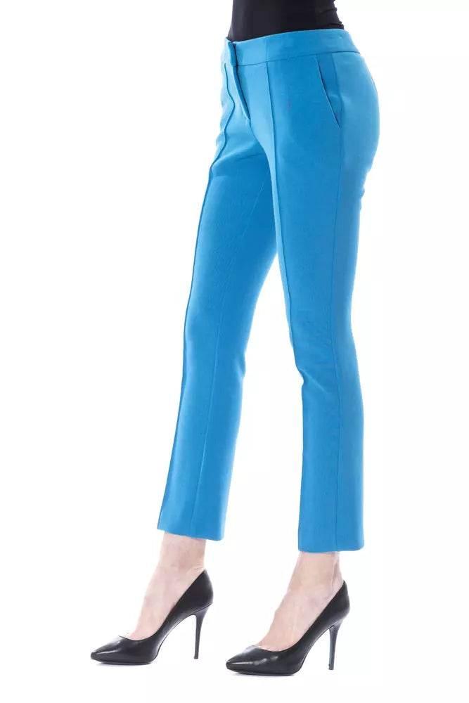BYBLOS Light Blue Polyester Women Pants - Hilstor