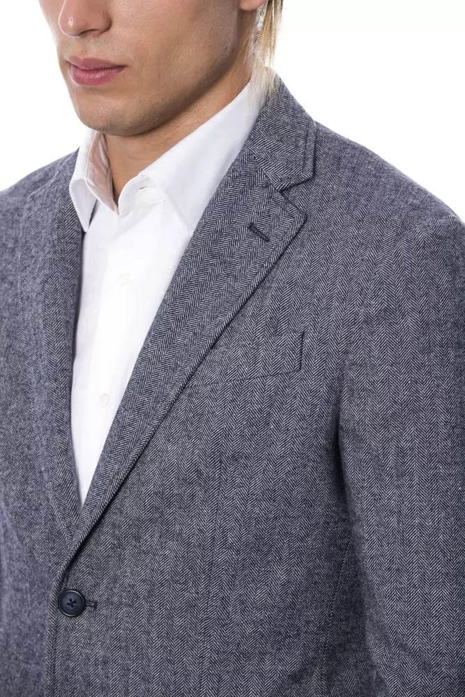 Verri Blue Wool Men Blazer - Hilstor