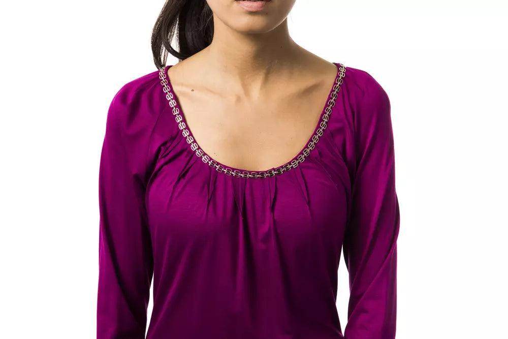 BYBLOS Purple Viscose Women Top - Hilstor