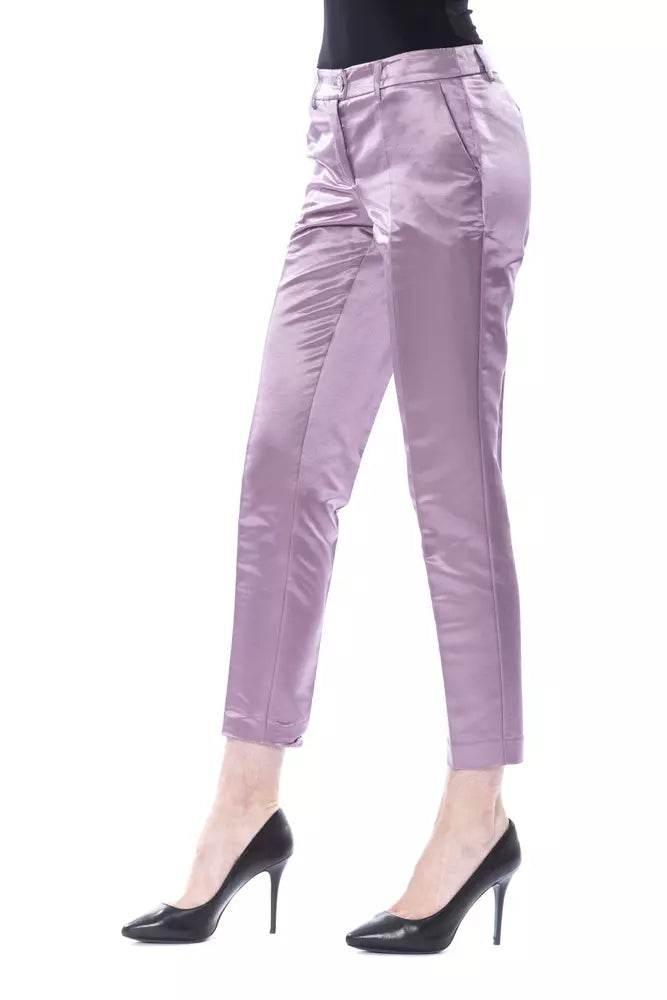 BYBLOS Purple Cotton Women's Pant - Hilstor