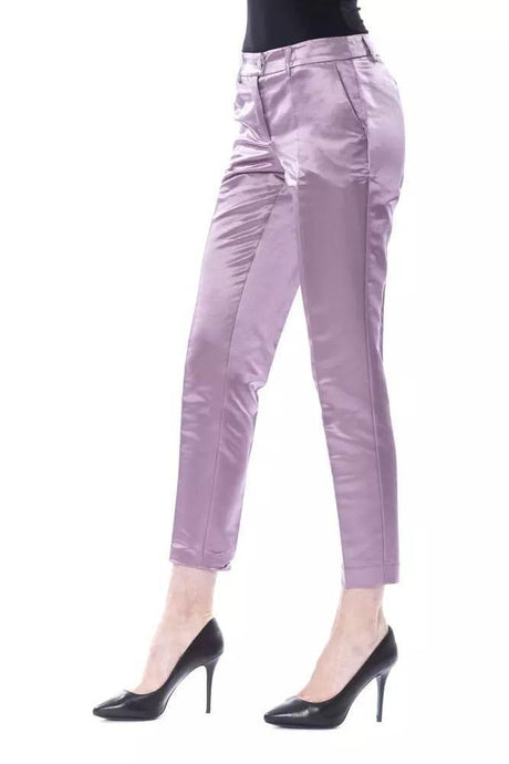 BYBLOS Purple Cotton Women's Pant - Hilstor