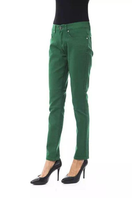 BYBLOS Green Cotton Women Pants - Hilstor