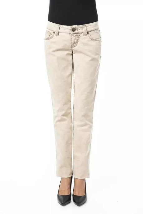 BYBLOS Beige Cotton Women Jean - Hilstor