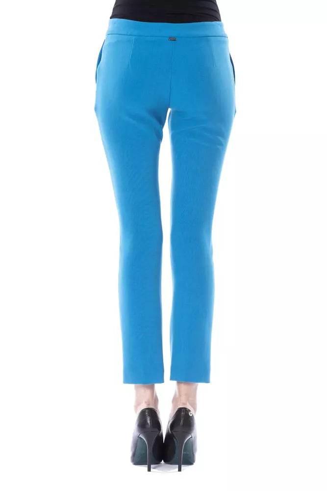 BYBLOS Light Blue Polyester Women Pants - Hilstor