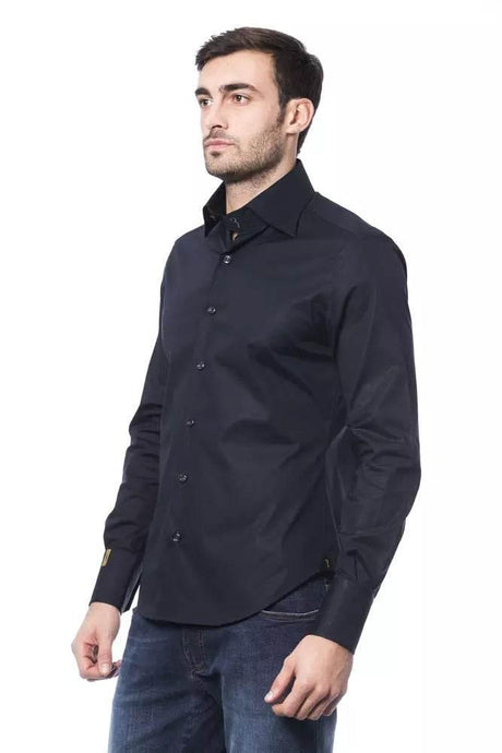 Billionaire Italian Couture Blue Cotton Men's Shirt - Hilstor