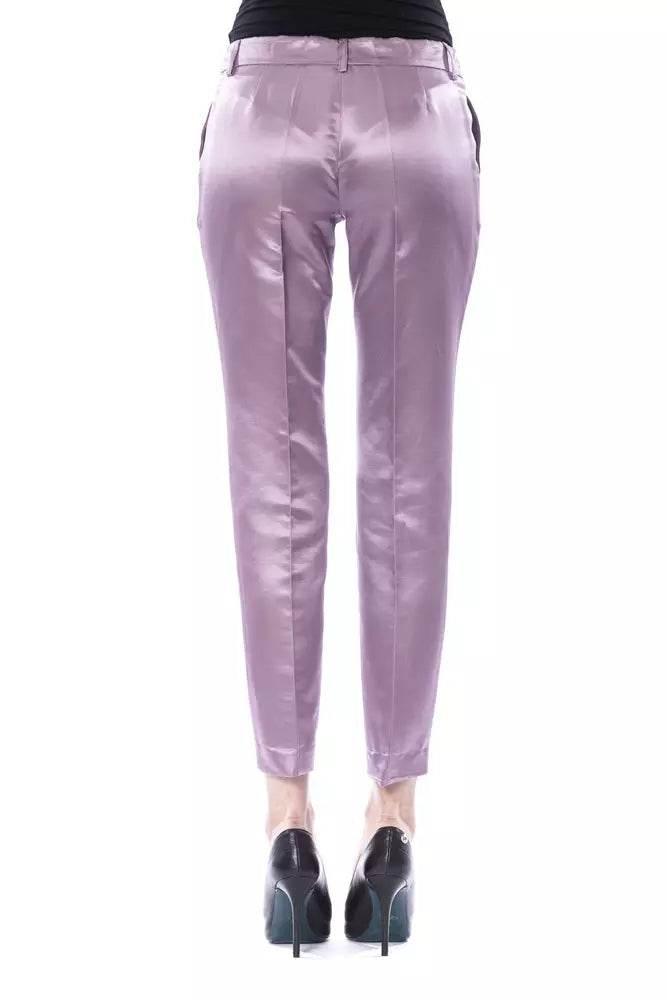 BYBLOS Purple Cotton Women's Pant - Hilstor