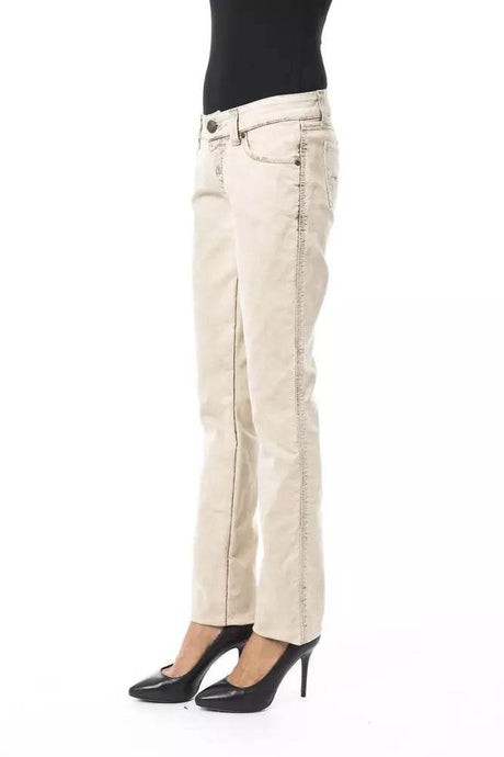 BYBLOS Beige Cotton Women Jean - Hilstor