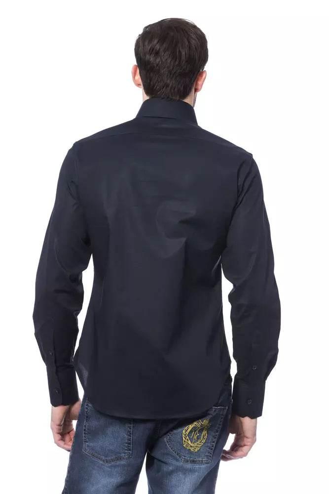 Billionaire Italian Couture Blue Cotton Men's Shirt - Hilstor