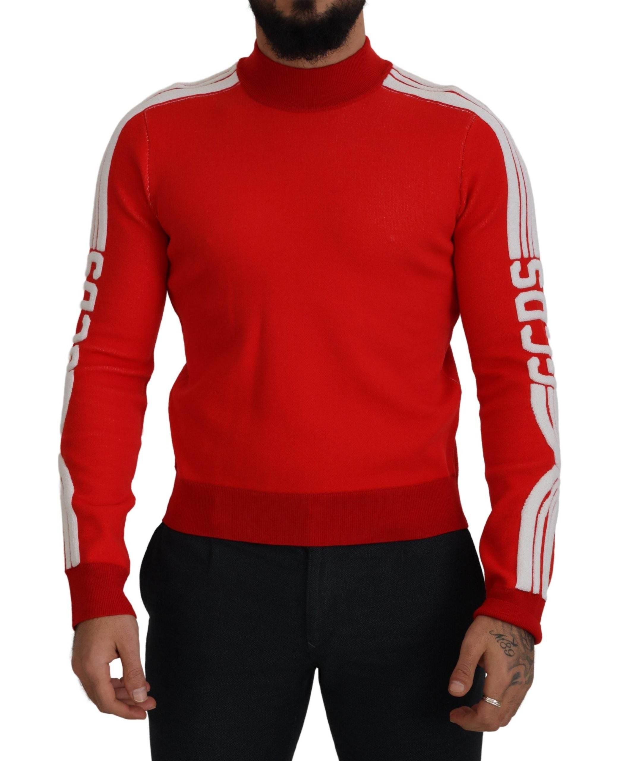 GCDS Elegant Red Pullover Sweater for Men - Hilstor