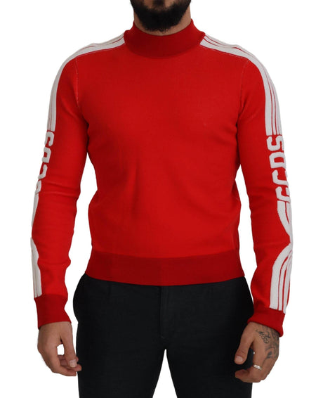 GCDS Elegant Red Pullover Sweater for Men - Hilstor