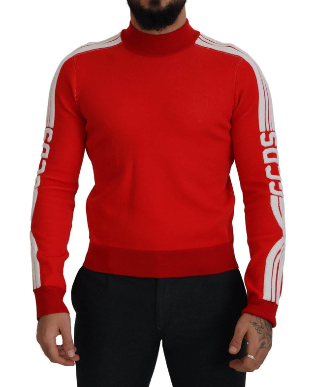GCDS Elegant Red Pullover Sweater for Men - Hilstor
