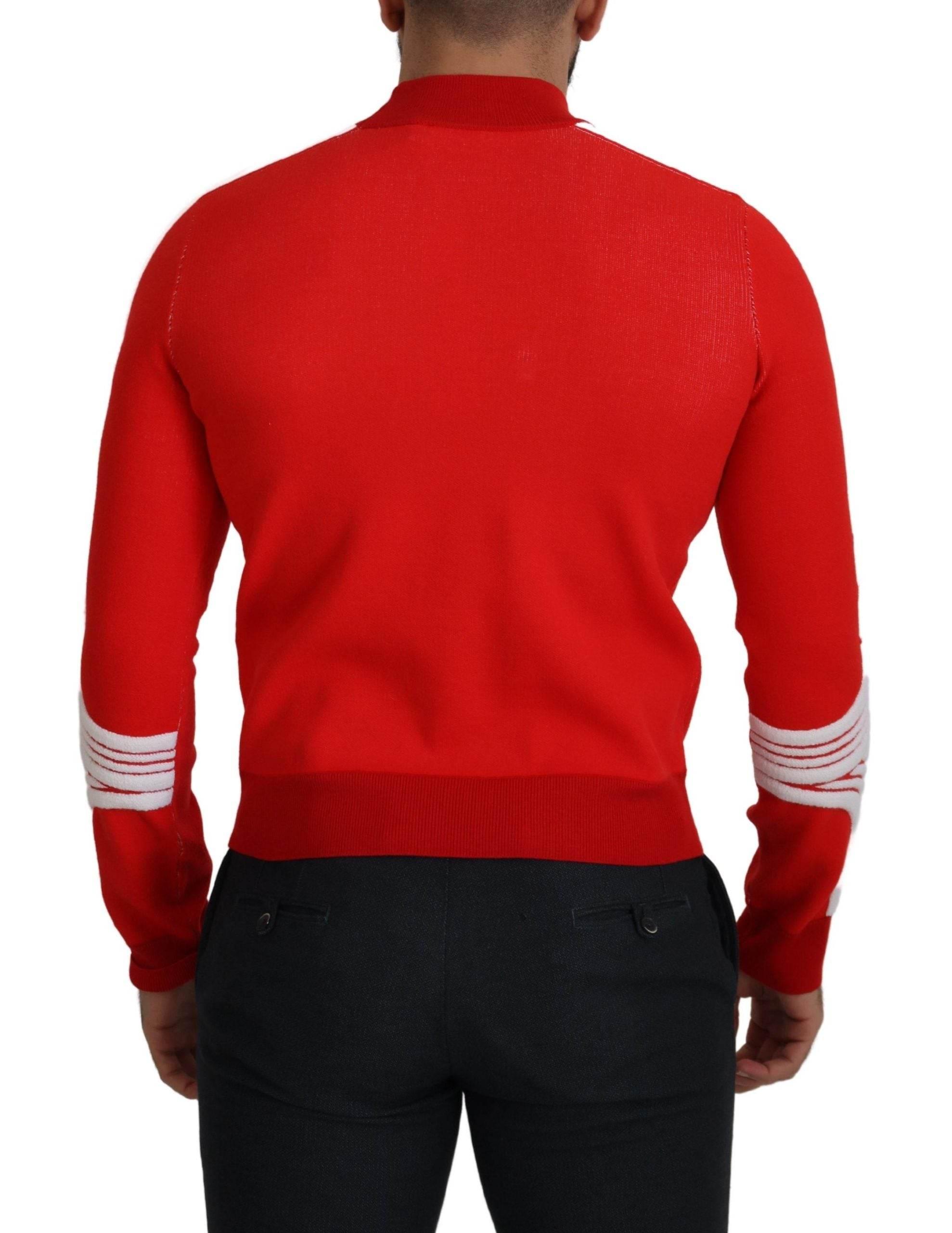 GCDS Elegant Red Pullover Sweater for Men - Hilstor