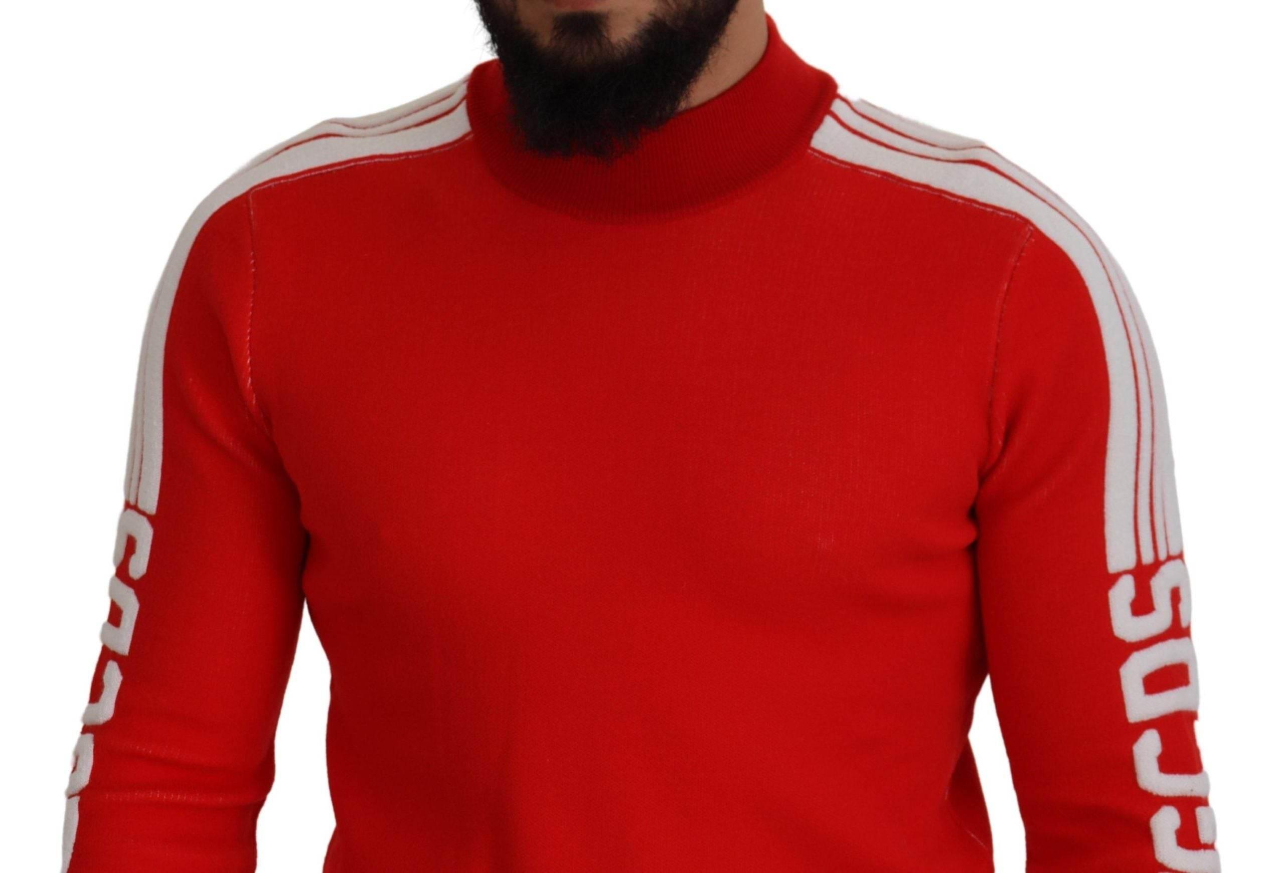 GCDS Elegant Red Pullover Sweater for Men - Hilstor