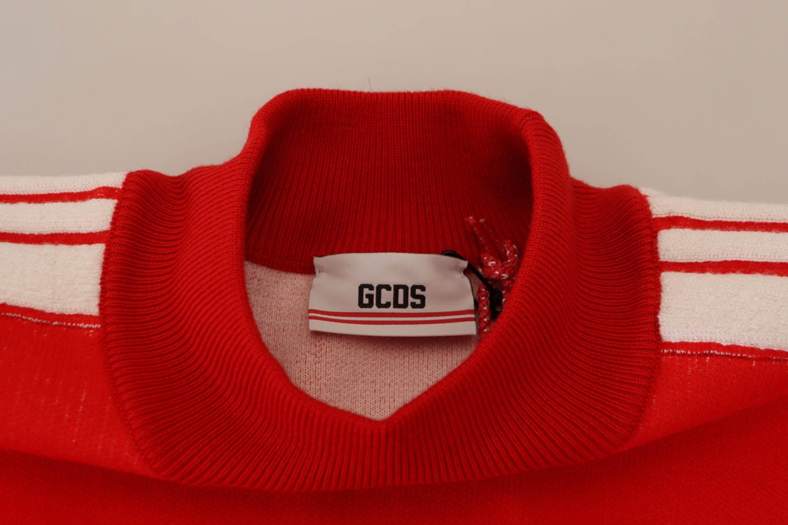 GCDS Elegant Red Pullover Sweater for Men - Hilstor