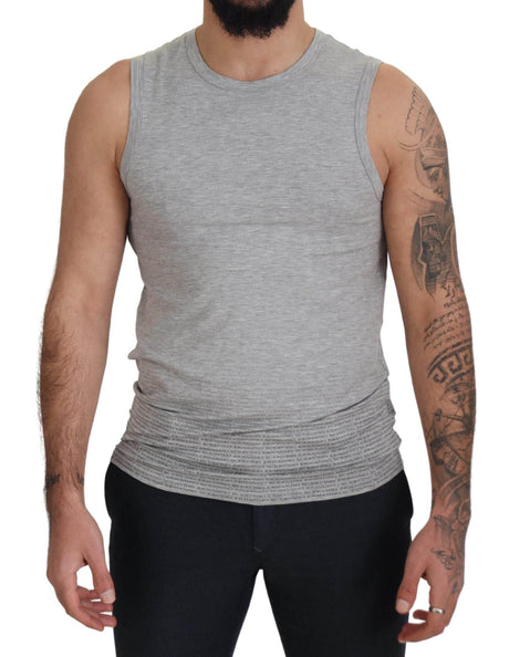 Ermanno Scervino Grey Sleeveless Men Pullover T-shirt - Hilstor