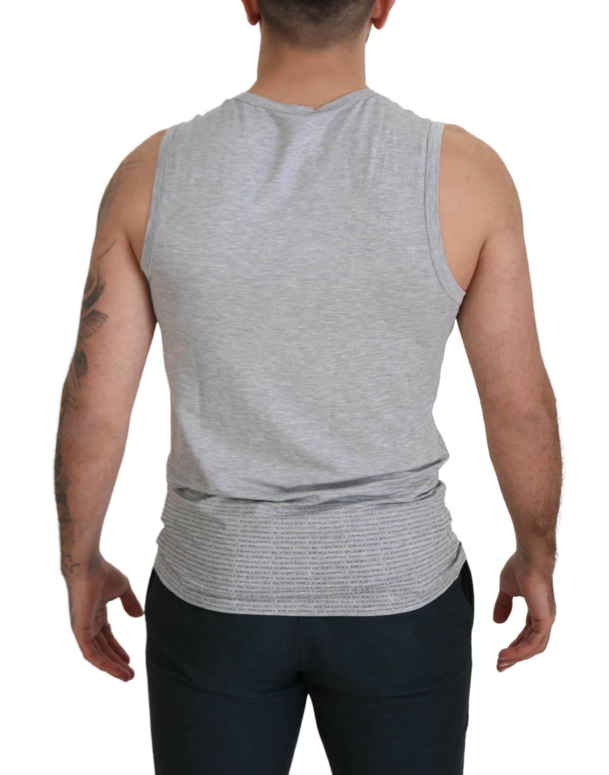 Ermanno Scervino Grey Sleeveless Men Pullover T-shirt - Hilstor