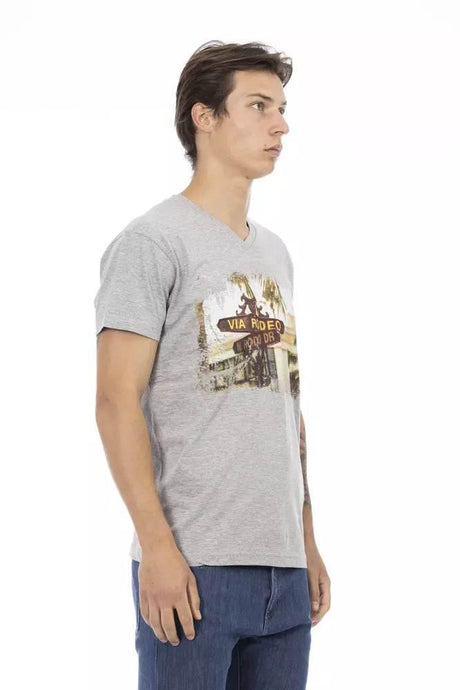 Trussardi Action Gray Cotton Men's T-Shirt - Hilstor